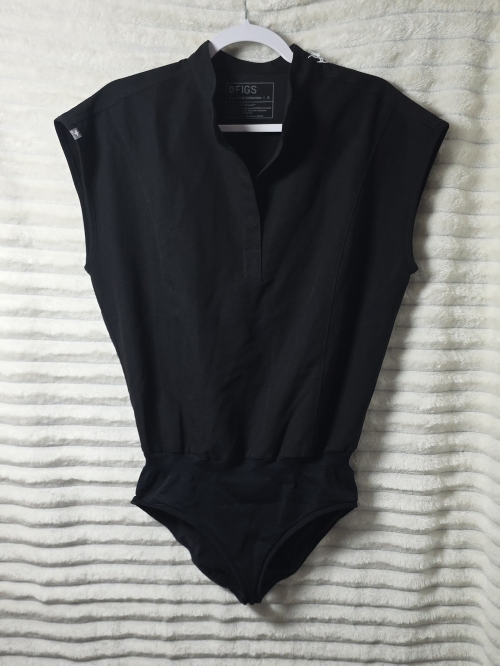 0432 Figs Black Snap-Bottom  Bodysuit